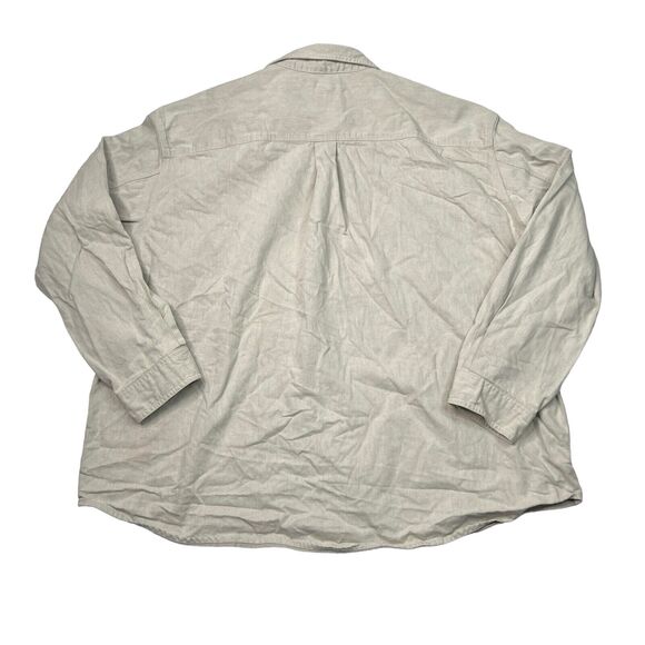 Carhartt VTG Y2K Long Sleeve Button Up Work Shirt Workwear Natural Beige 2XL - Picture 2 of 7